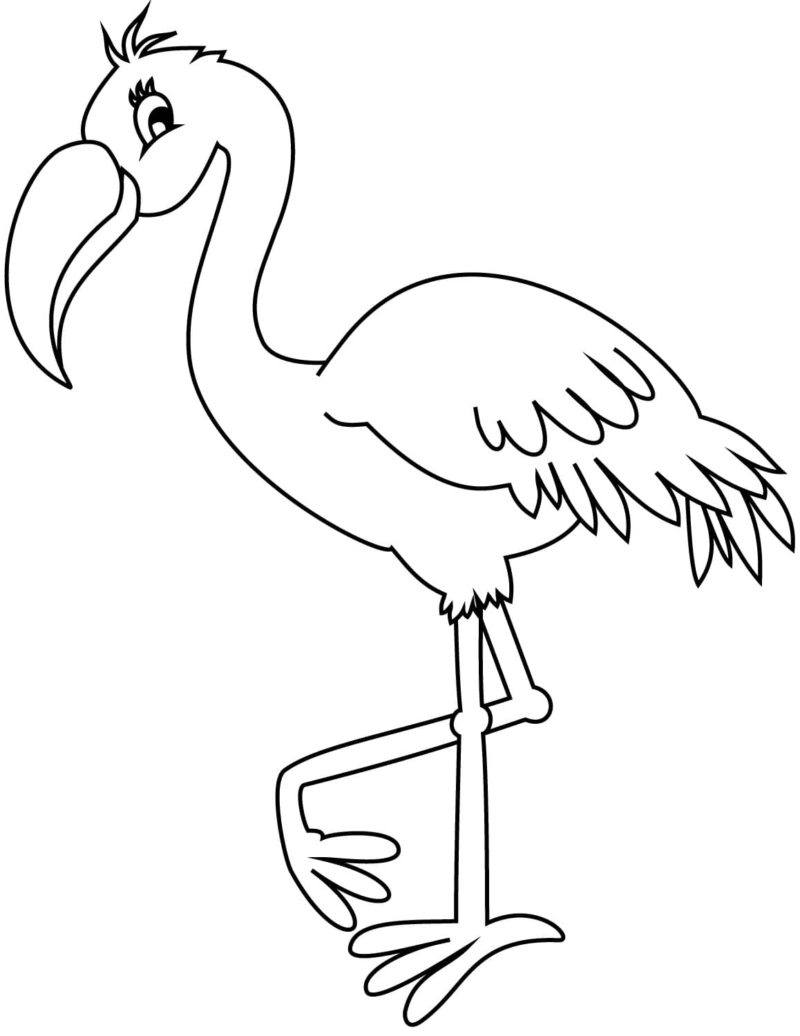 Kind Flamingo Coloring Page
