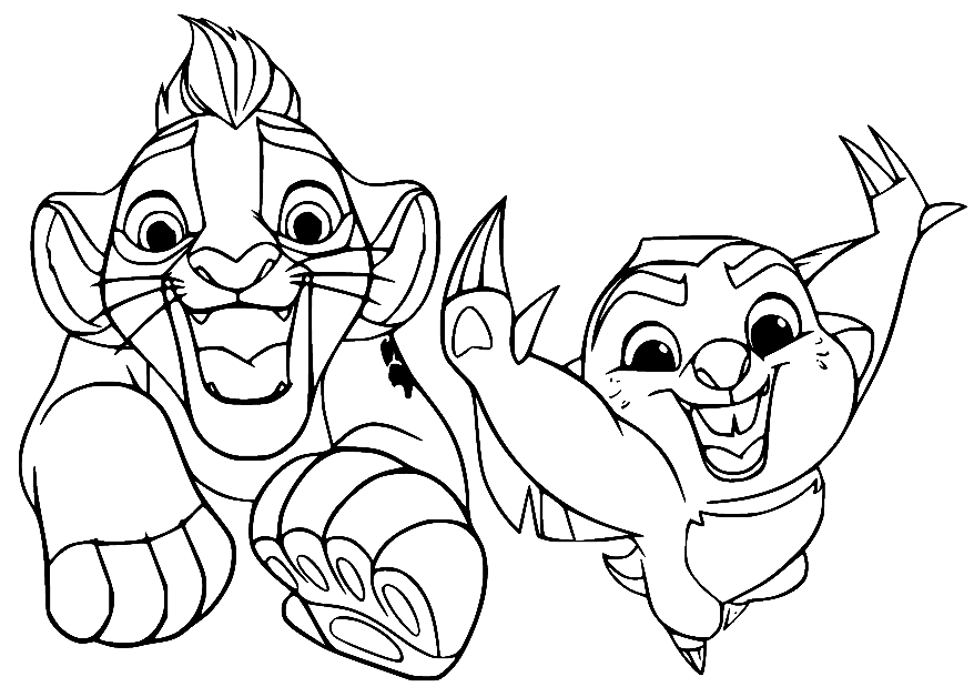 Kion and Bunga Coloring Pages