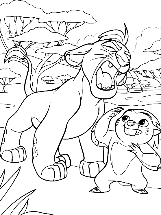 Kion with Bunga Coloring Pages