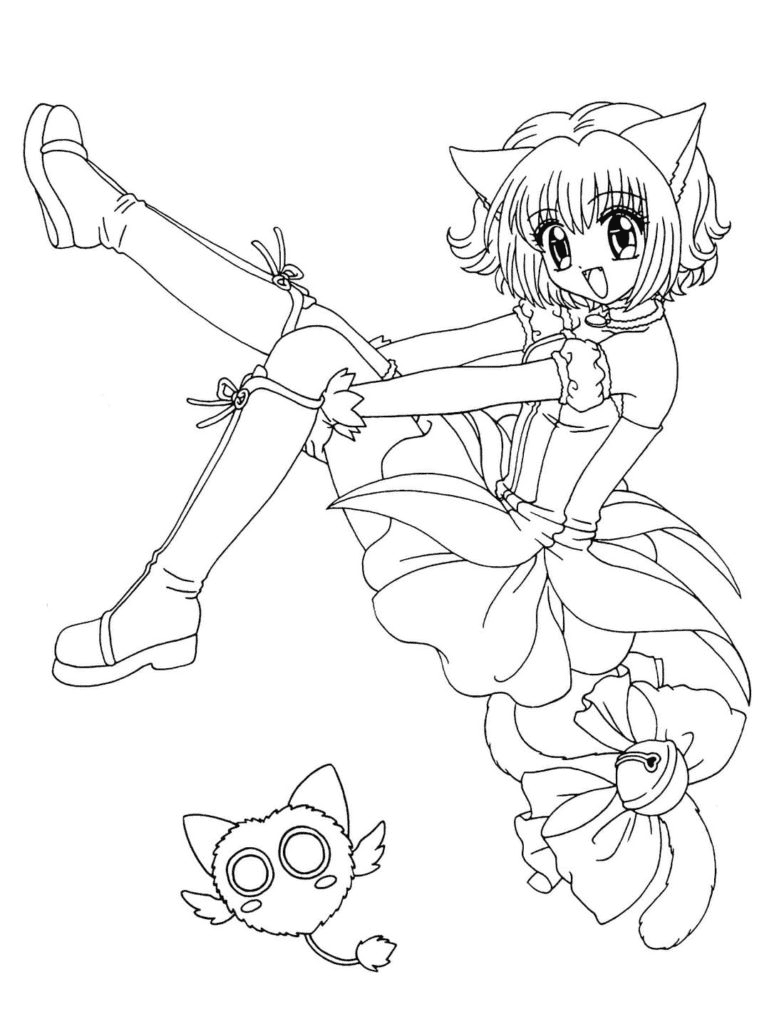 Kitty Girl Coloring Page