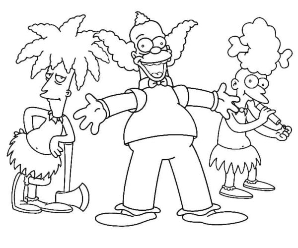 عرض Krusty يبدأ صفحة التلوين
