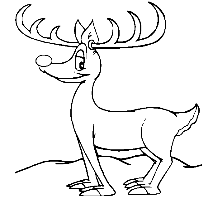Large Antlers Rudolph Coloring Page