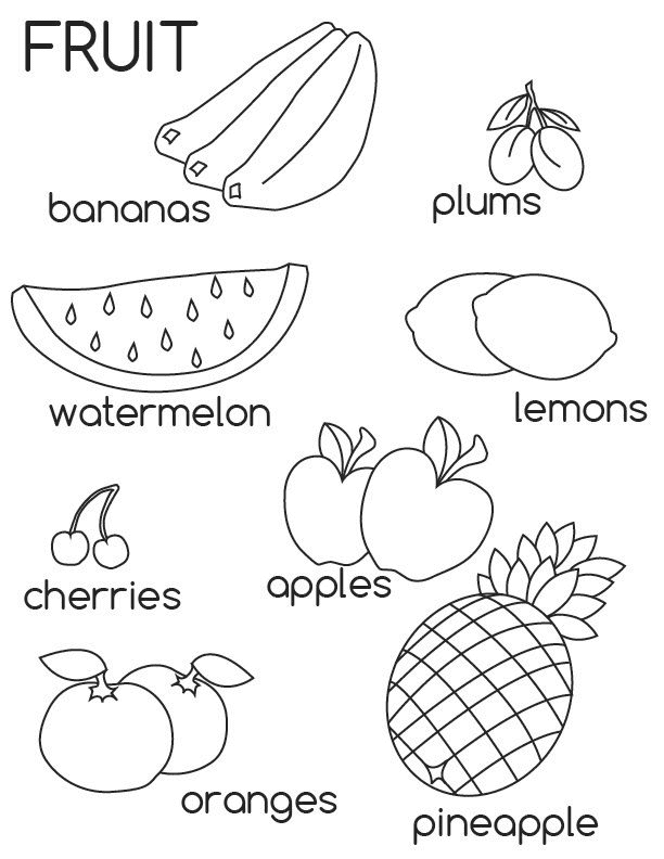 Learn Fruits Coloring Pages