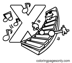 Coloriage Lettre X
