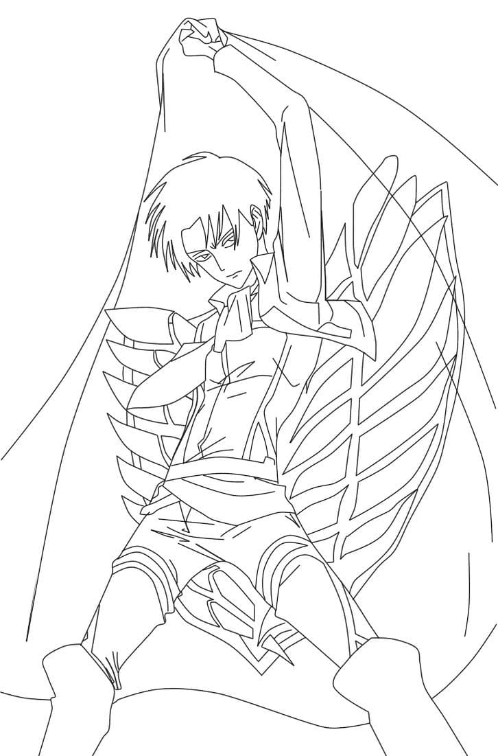 Levi from AOT Coloring Page