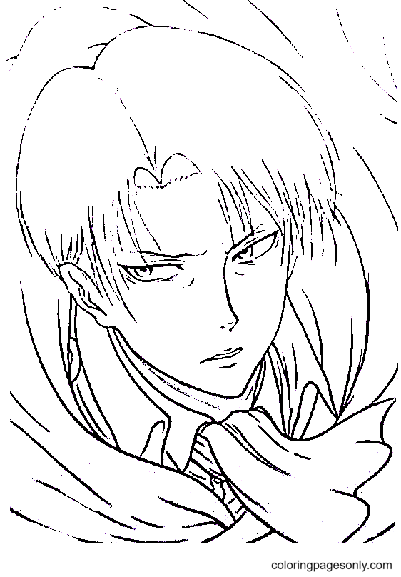 Levi in Attack on Titan Coloring Page