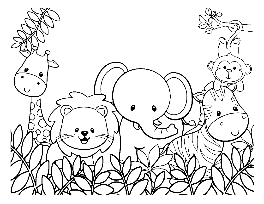 Little Animals In Zoo Coloring Page Free Printable Coloring Pages