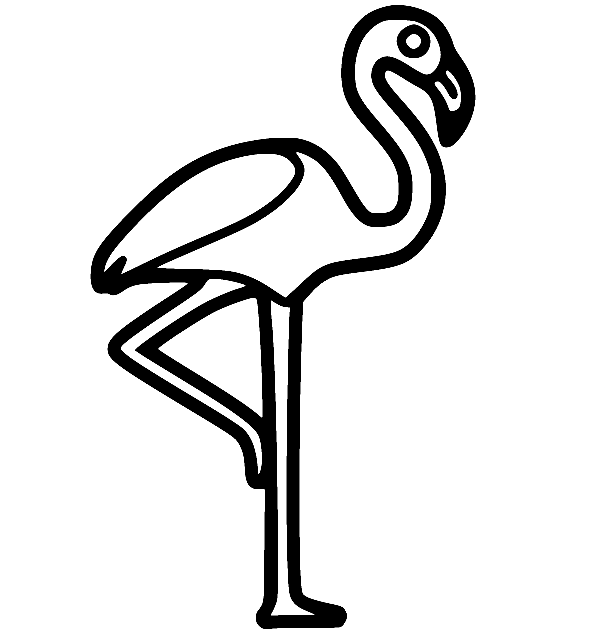 Little Flamingo Coloring Page