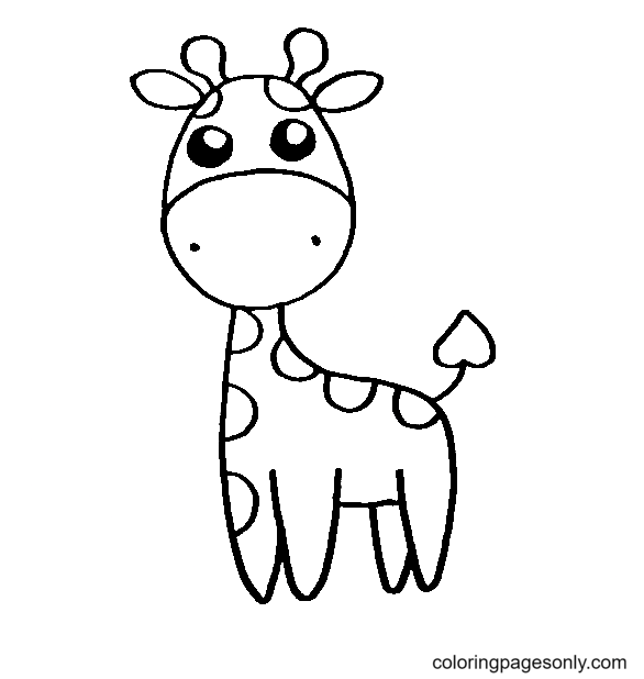 Little Giraffe Coloring Page