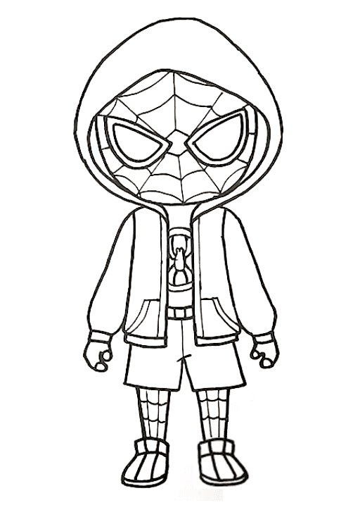 Little Miles Morales Coloring Page Free Printable Coloring Pages