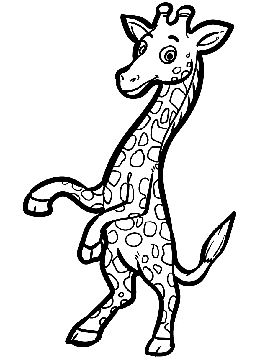 Lovable Little Giraffe Coloring Page