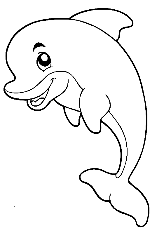 Lovely Dolphin Coloring Page