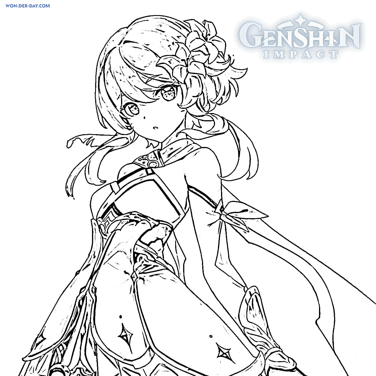 Lumine Genshin Impact Coloring Pages