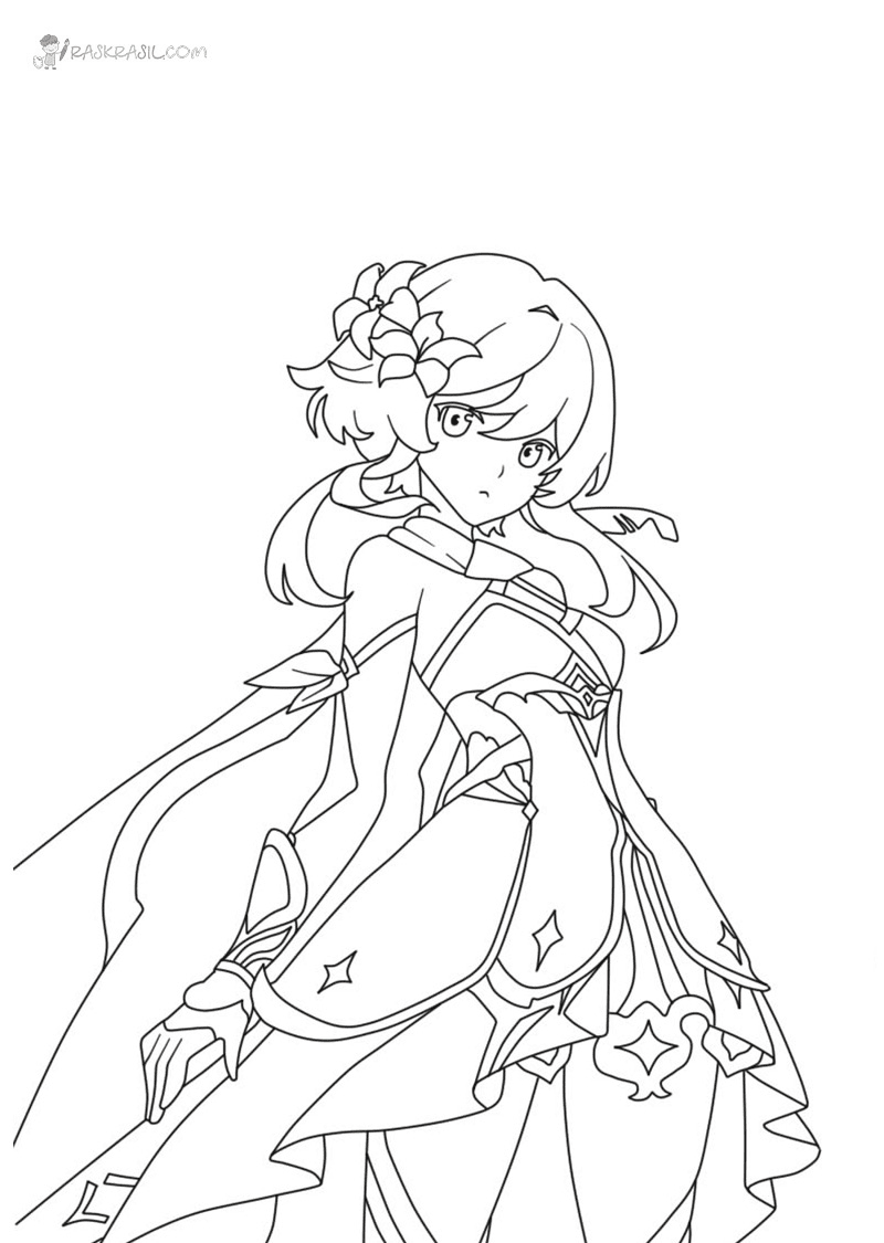 Lumine from Genshin Impact Coloring Page