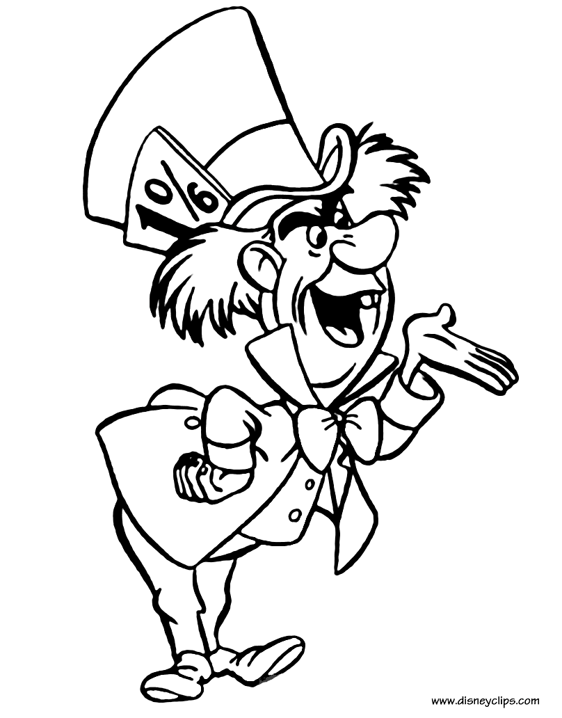 Mad Hatter Coloring Page