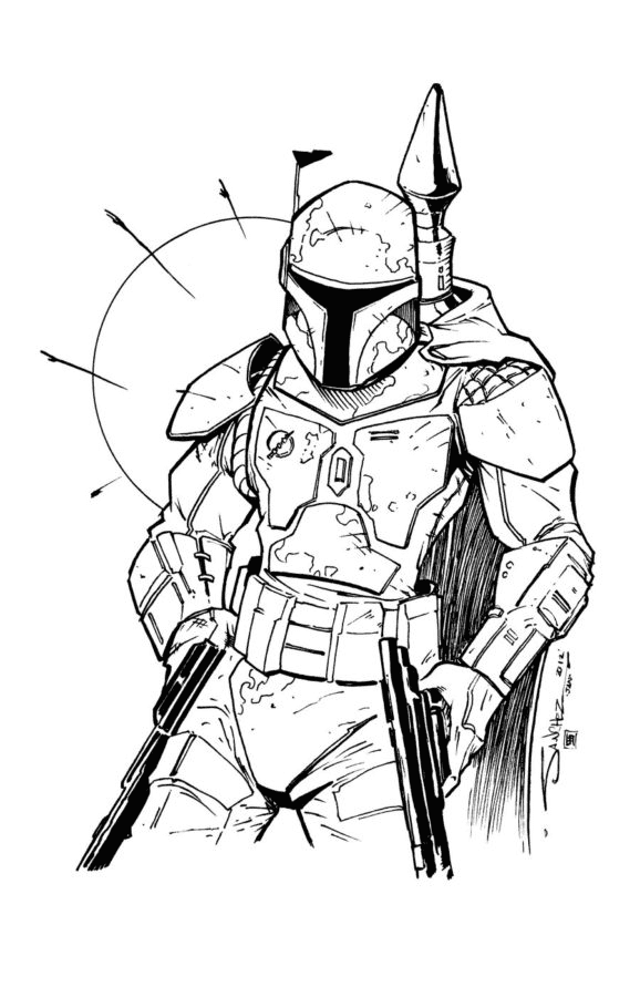 Mandalorian Ready to Fight Coloring Pages