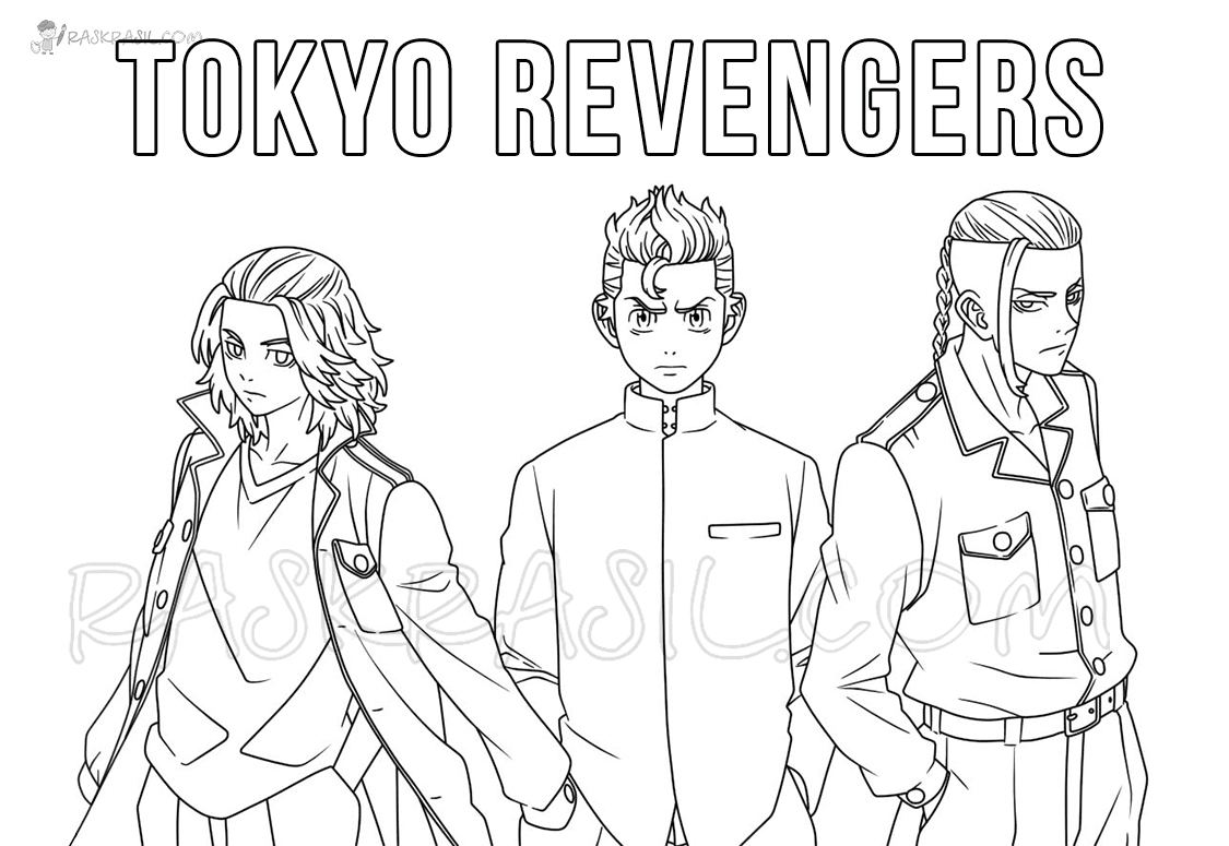 Manjiro Sano com Takemichi Hanagaki e Ken Ryuguji do Tokyo Revengers