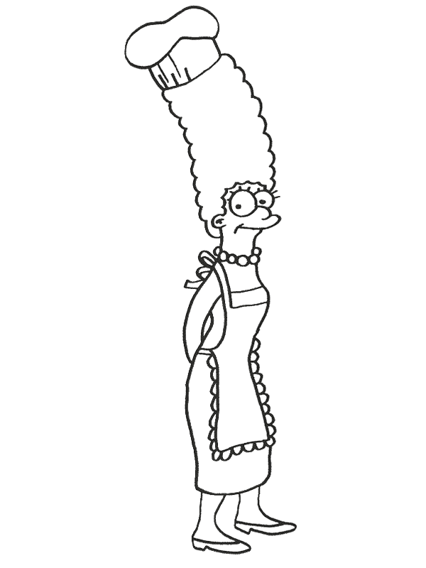 Marge On The Kitchen Coloring Page