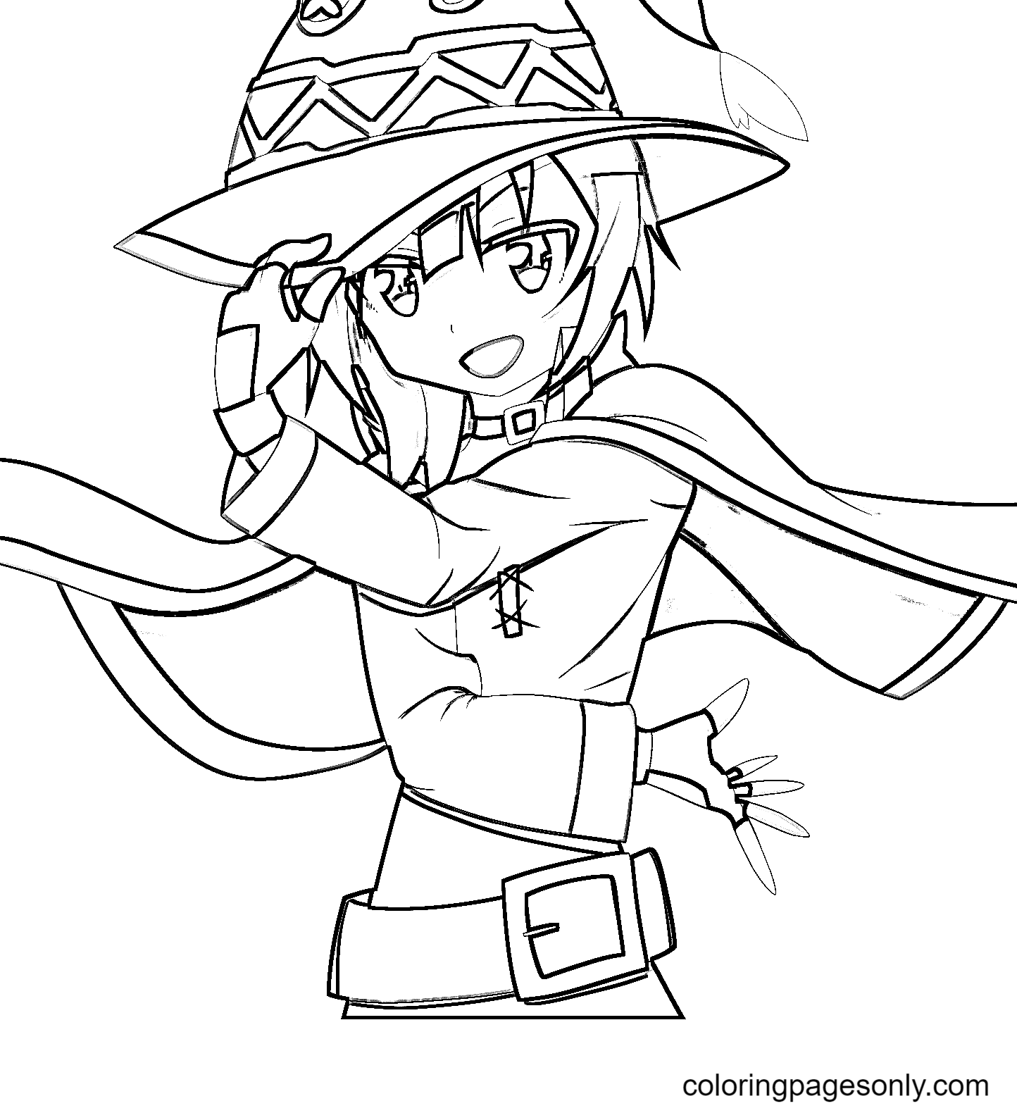 Megumin from KonoSuba Coloring Pages