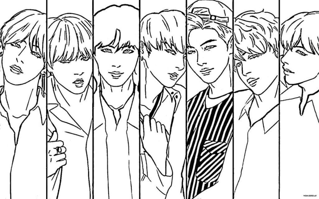Members BTS Coloring Page