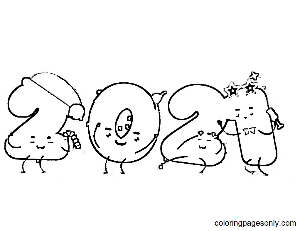 Merry Christmas 2021 Coloring Page