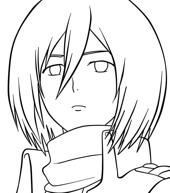 Desenho de Mikasa Ackermann para colorir