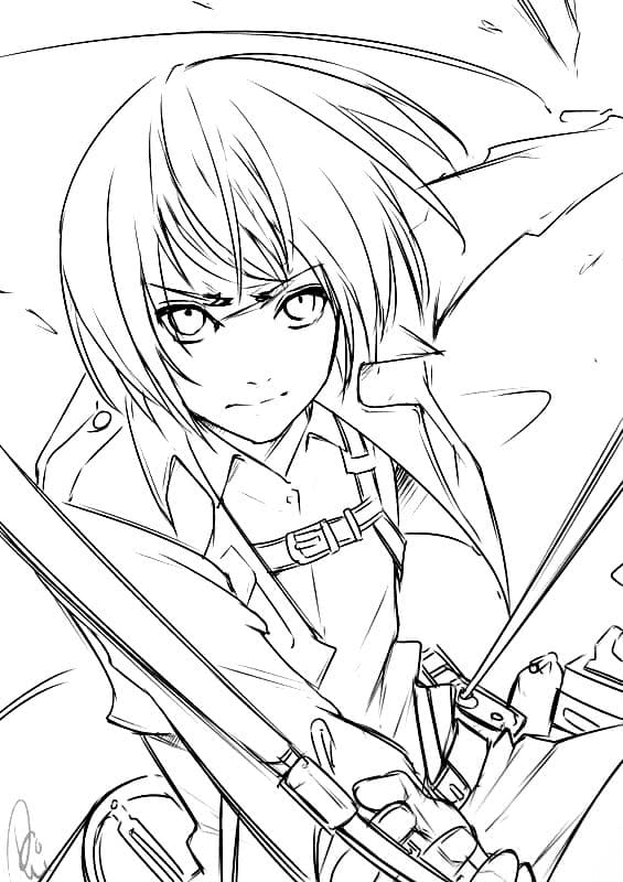 Mikasa dalla pagina da colorare di AOT