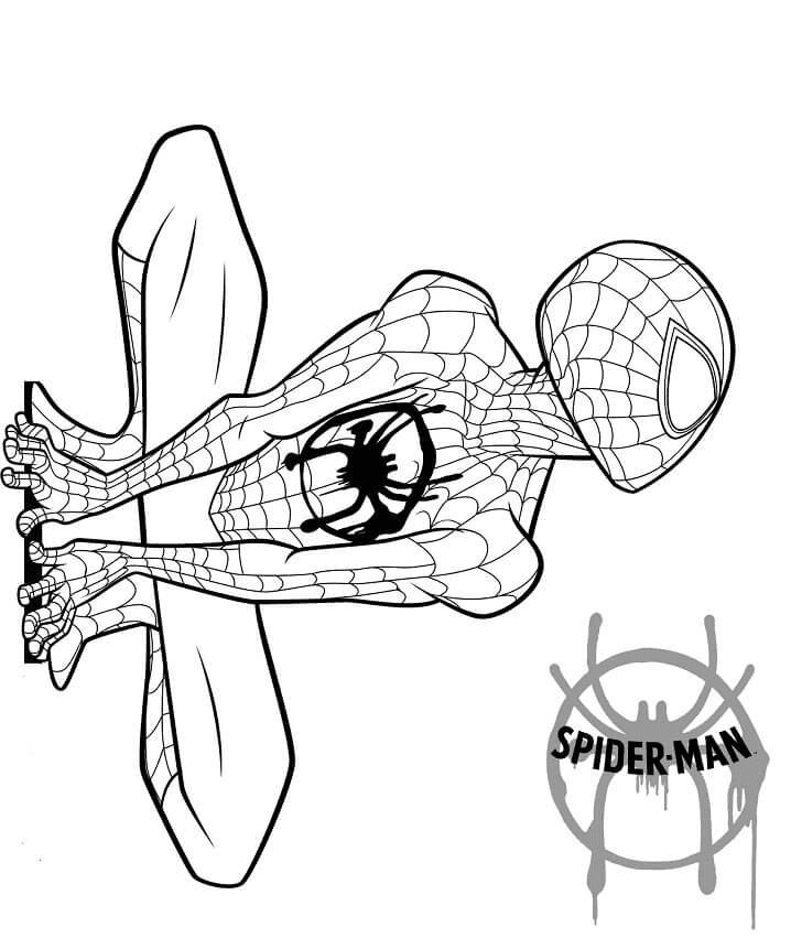 Desenho de Homem Aranha Miles Morales para colorir