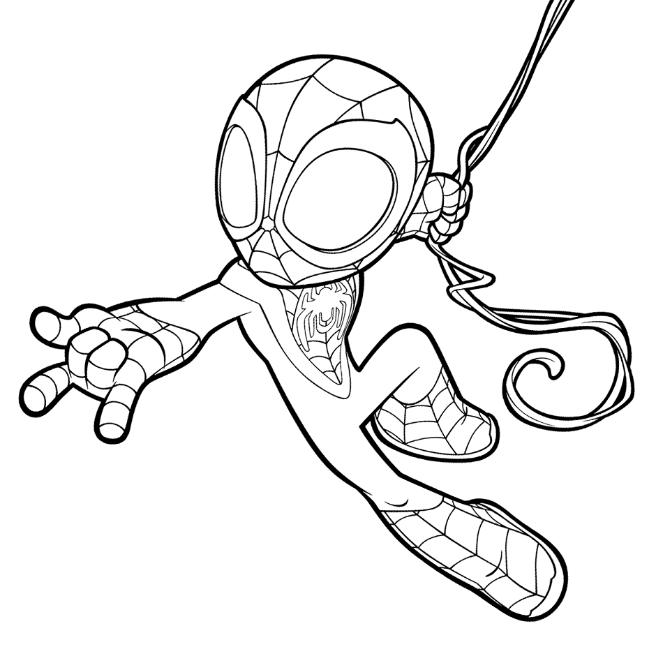 Miles Morales Spiderman for Kids Coloring Page