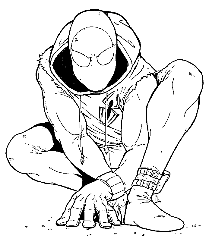 Miles Morales Spiderman Coloring Page