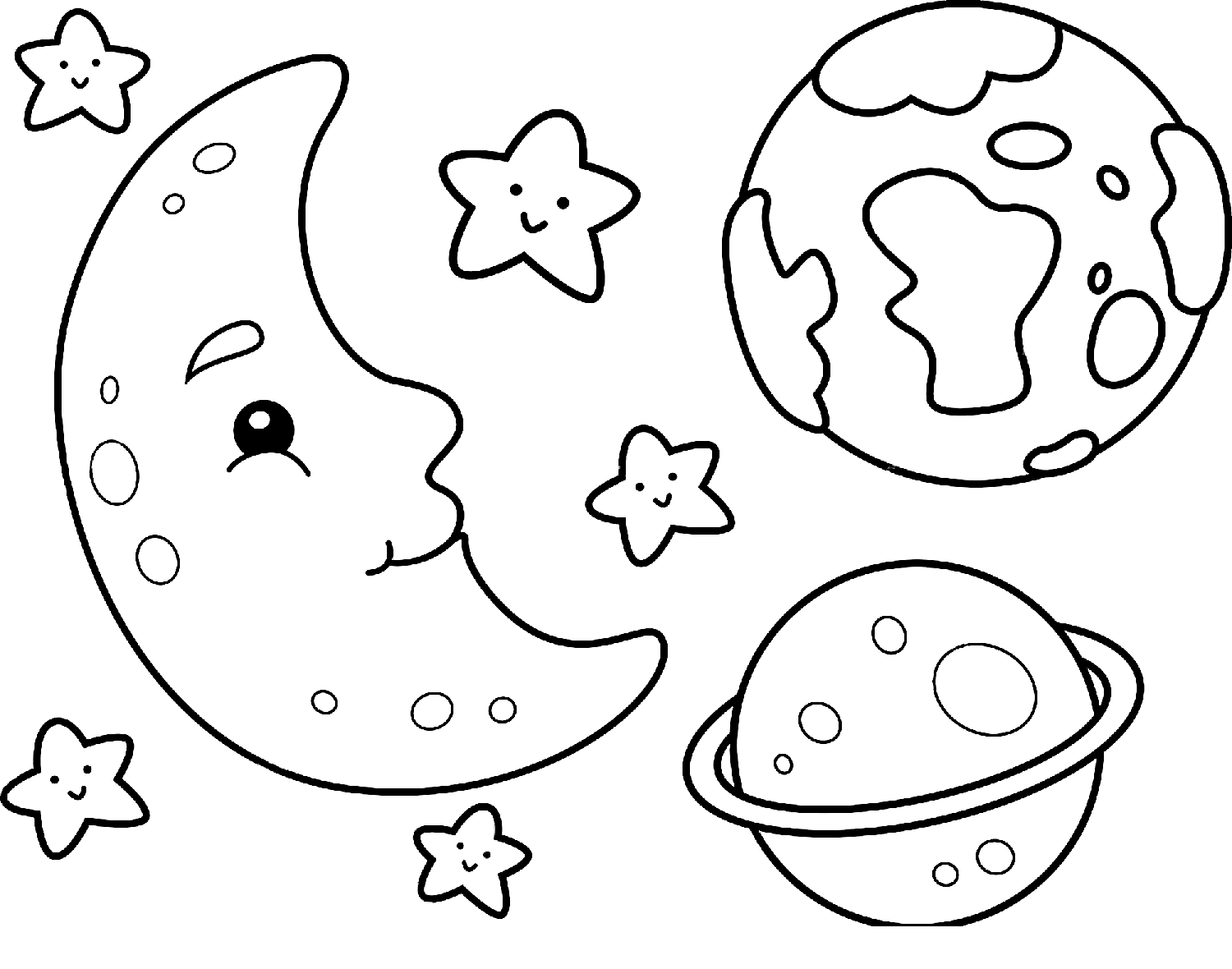 Moon and Celestial Coloring Page