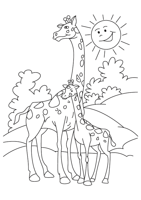 Moeder- en babygiraffe van Giraffen