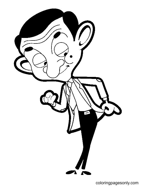 Mr. Bean And Scrapper Coloring Pages - Mr. Bean Coloring Pages