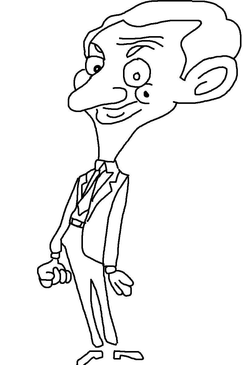 Mr Bean Sketch Coloring Pages