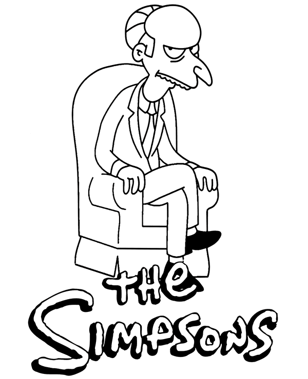 Mr Montgomery Burns Coloring Page