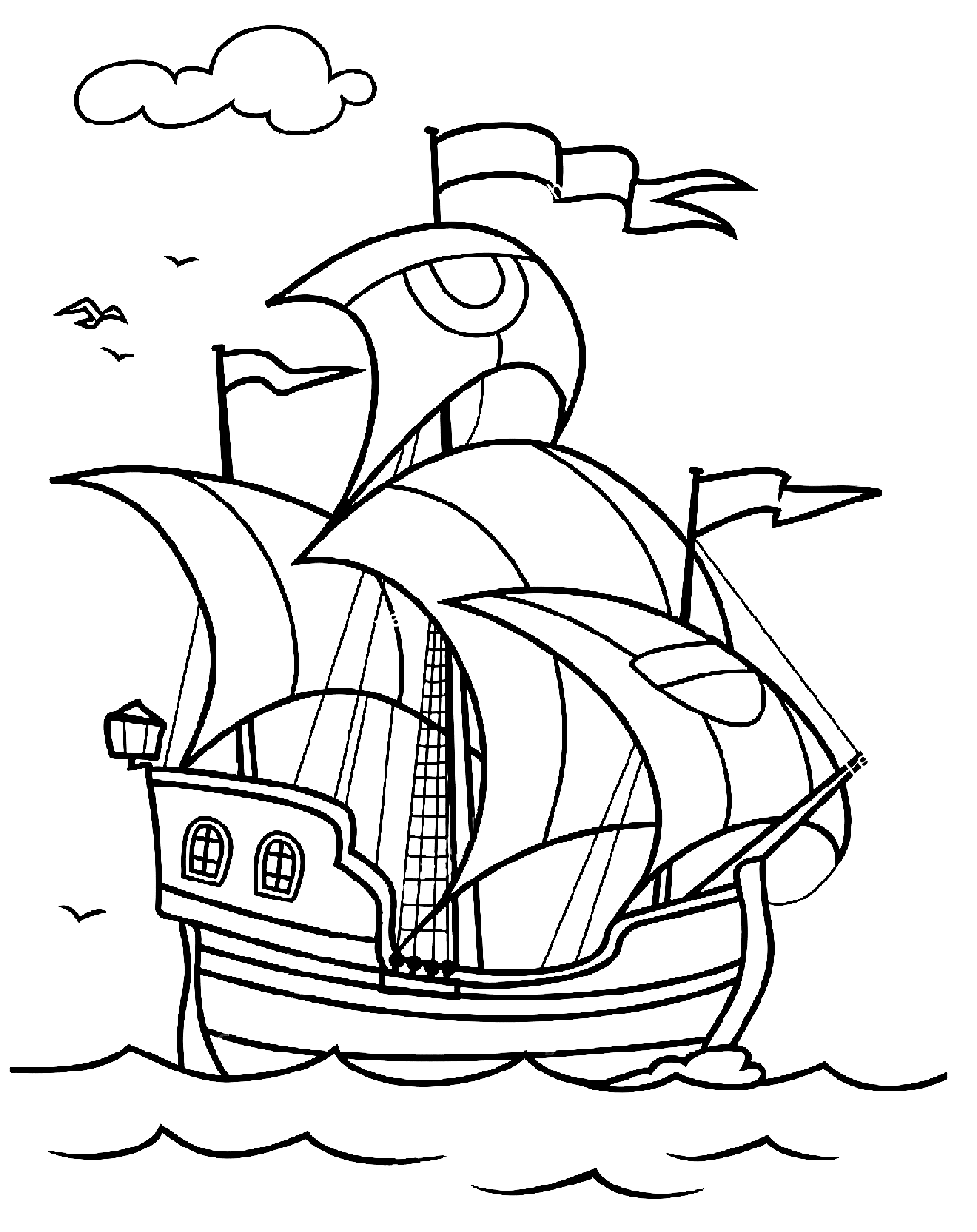 Old Sailing Ship Coloring Pages