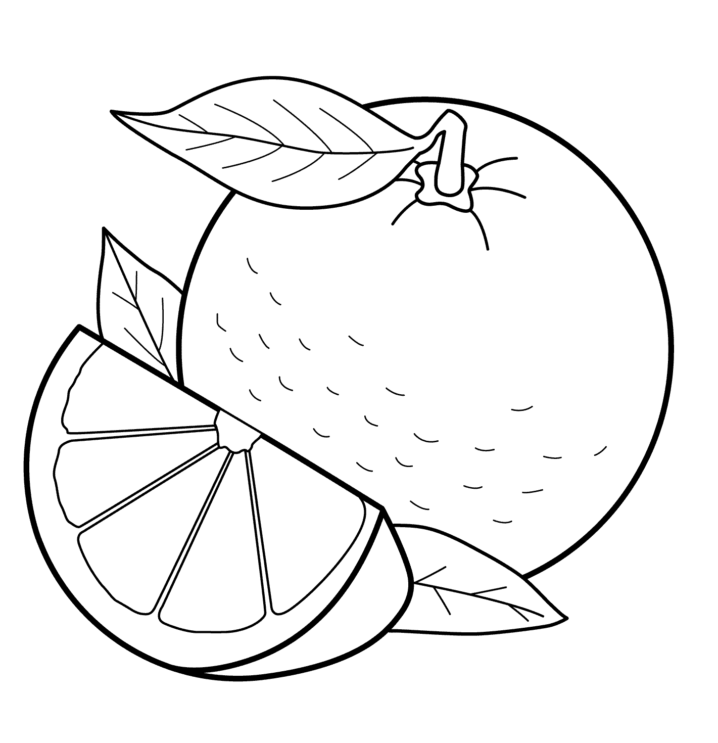 Naranja-fruta Página Para Colorear