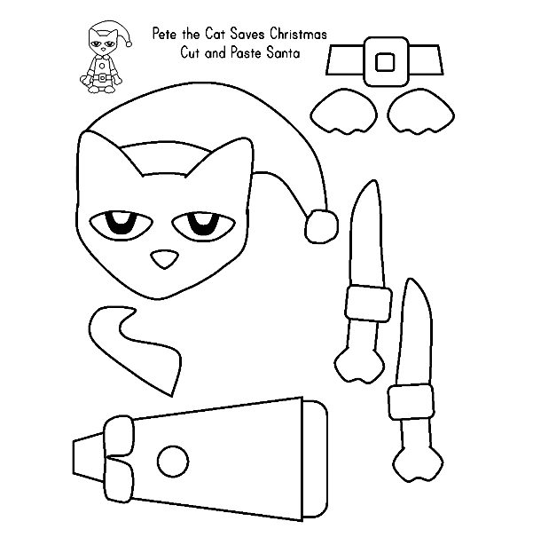 Pete the Cat Christmas Coloring Pages