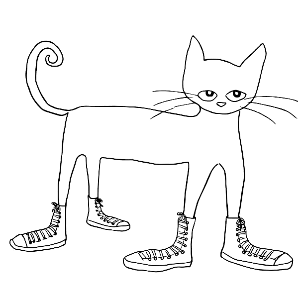Pete the Cat Love Shoes Coloring Pages