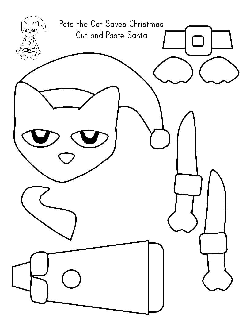 Pete the Cat Christmas Coloring Page