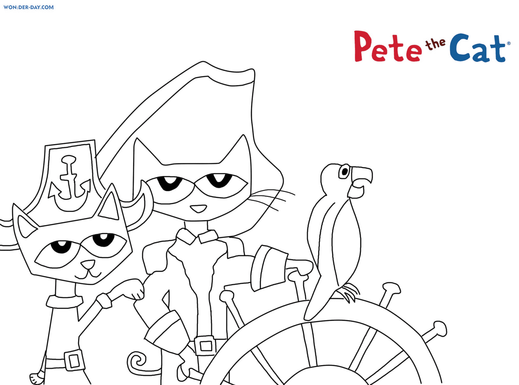 Pete the Cat Pirate Coloring Page