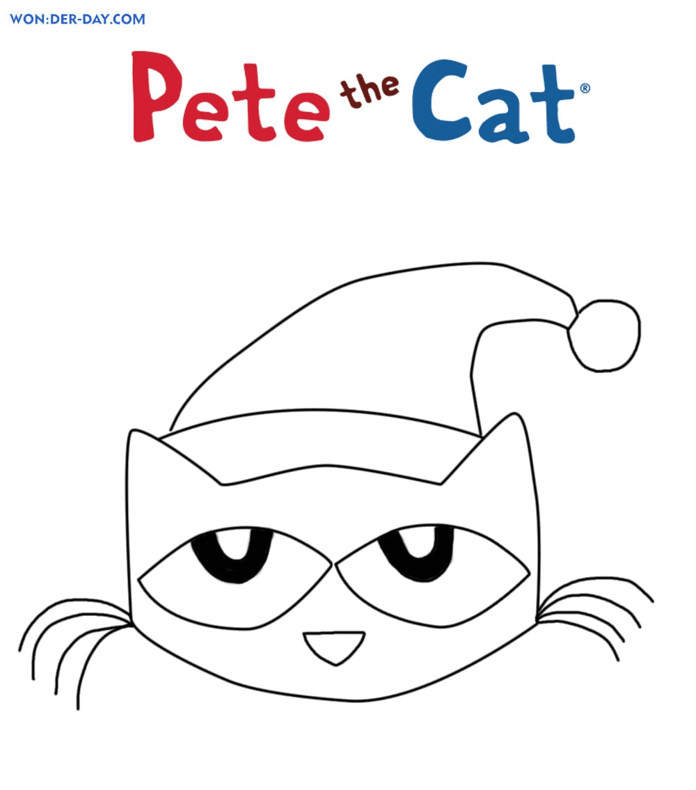 Pete the Cat Santa Claus Coloring Page