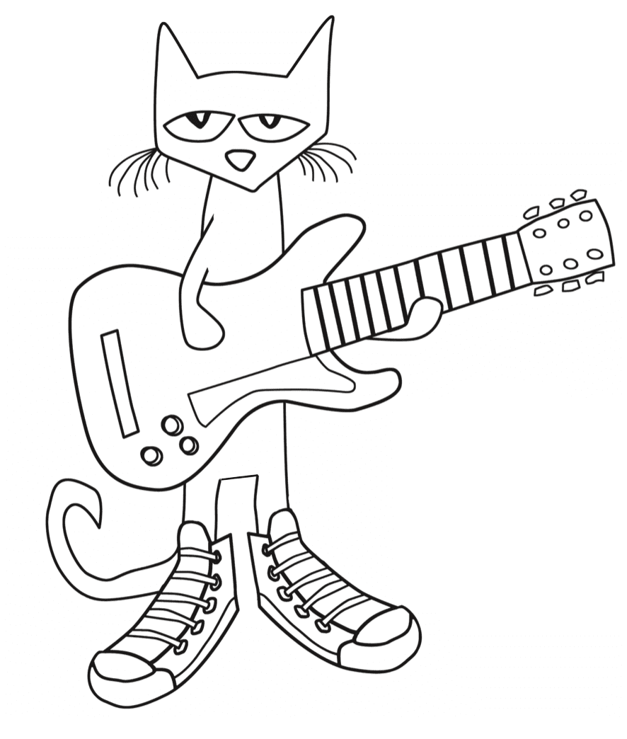 Pete The Cat Halloween Coloring Pages