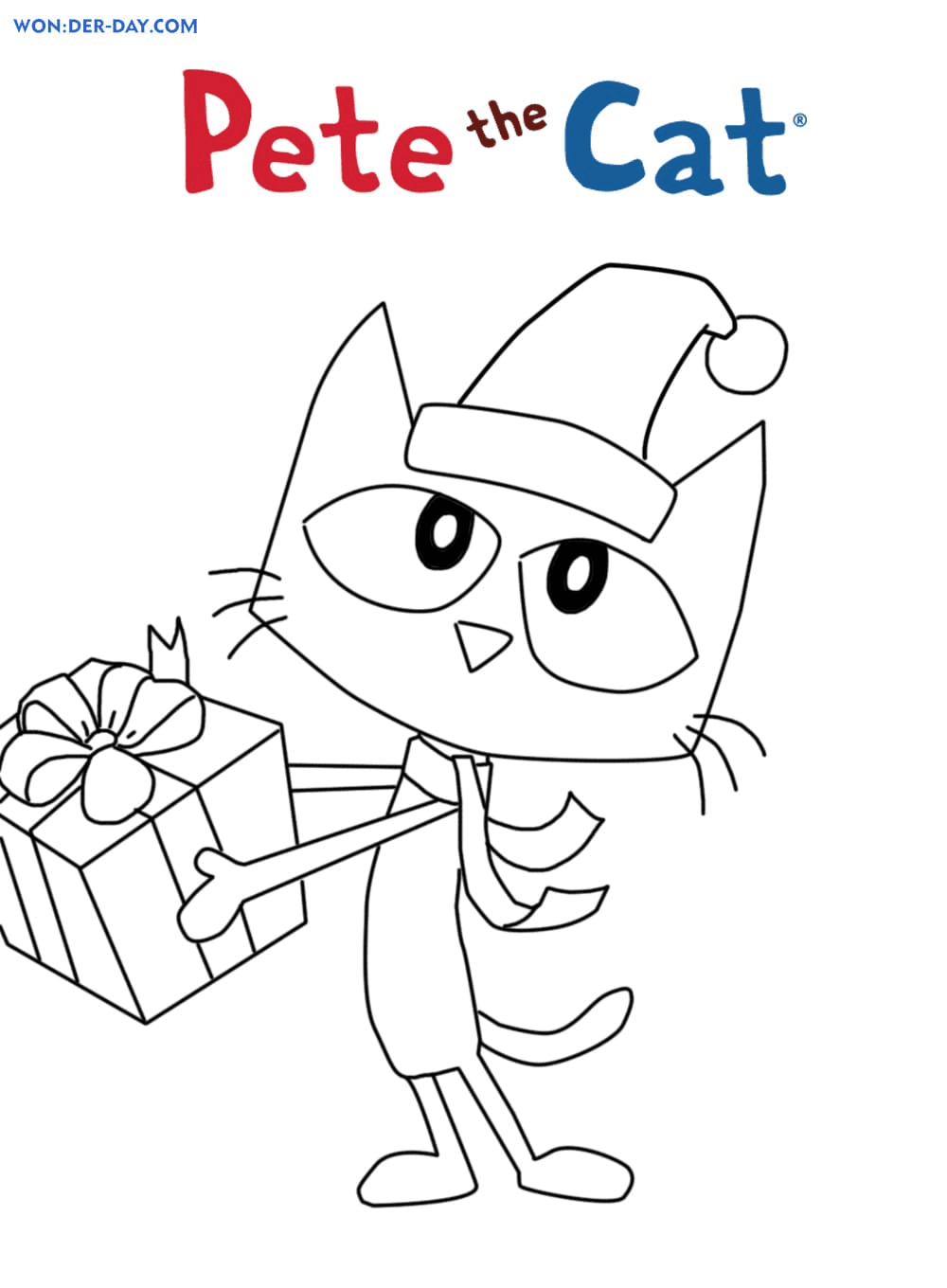 Pete el gato con regalo de Navidad de Pete The Cat
