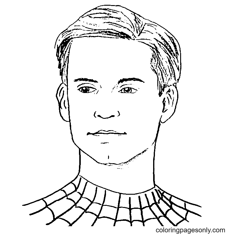 Peter from Spiderman No Way Home Coloring Page
