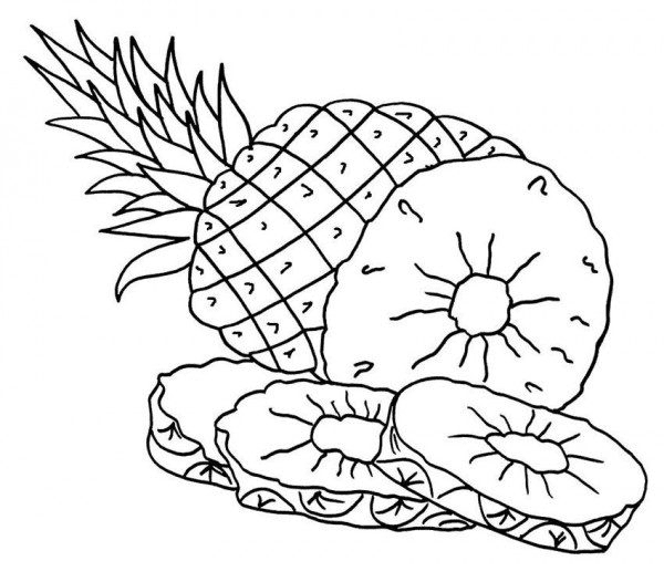 Pineapple Fruits Coloring Page