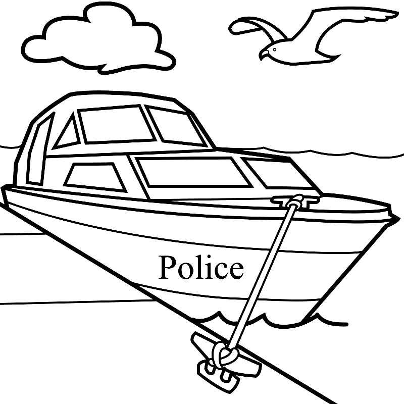 Bateau de police depuis un bateau