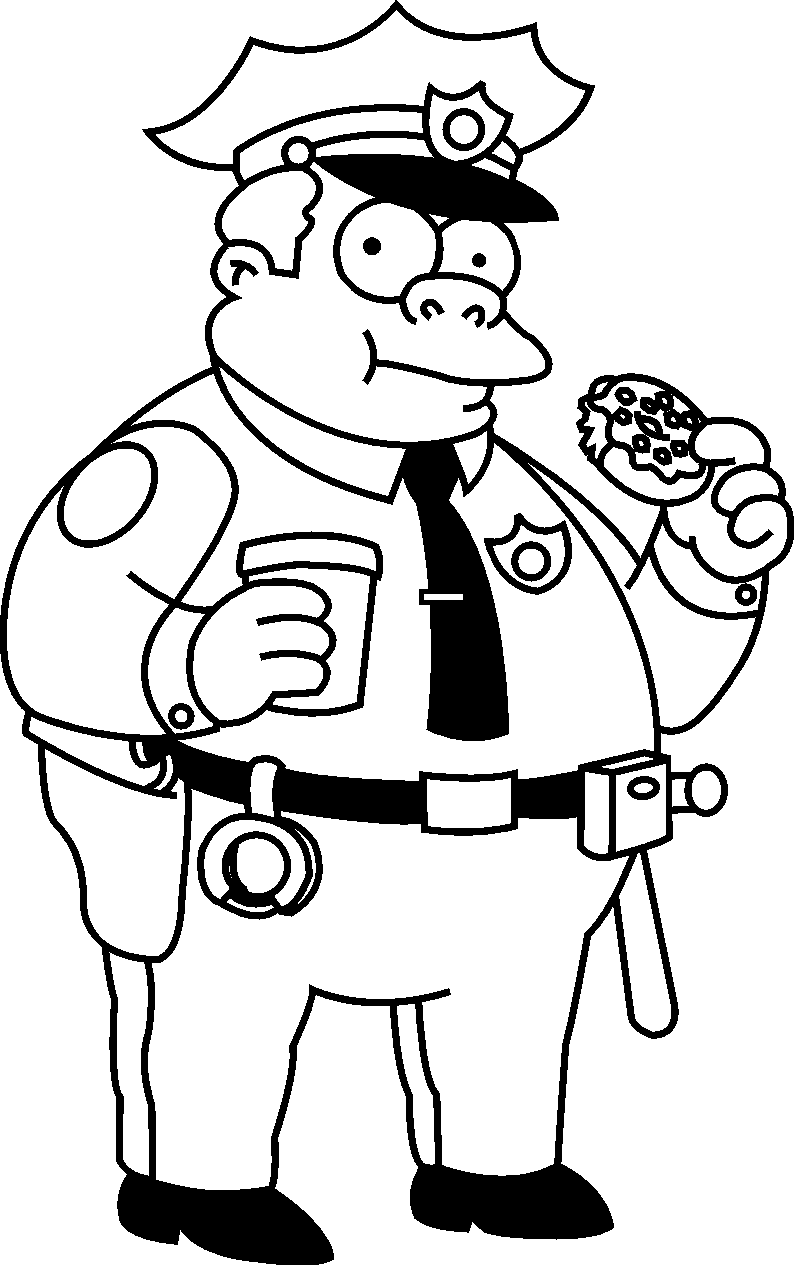 Politieagent uit Simpsons Kleurplaat