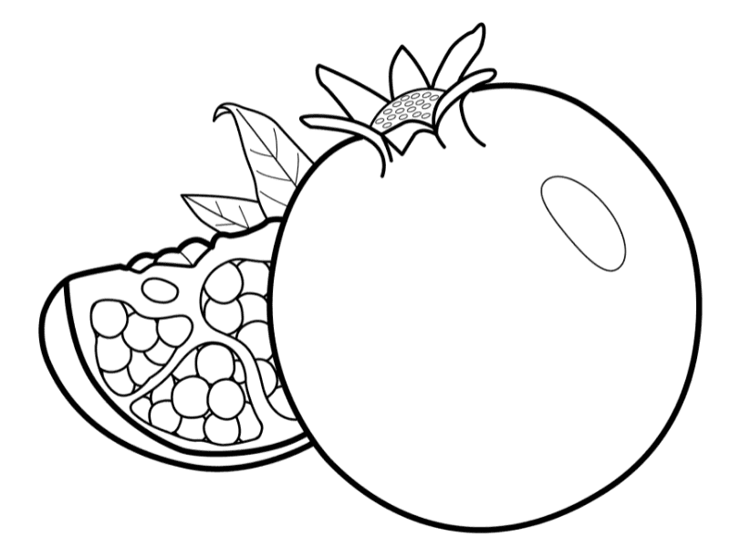 Pomegranate Fruits Coloring Page