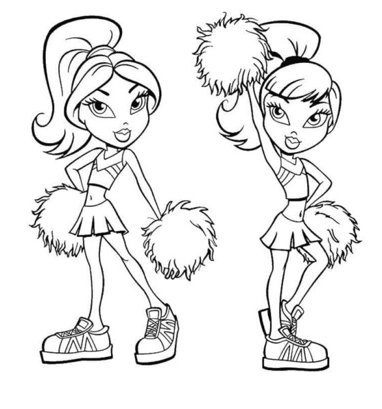 Pompom Cheerleader Dolls Coloring Pages